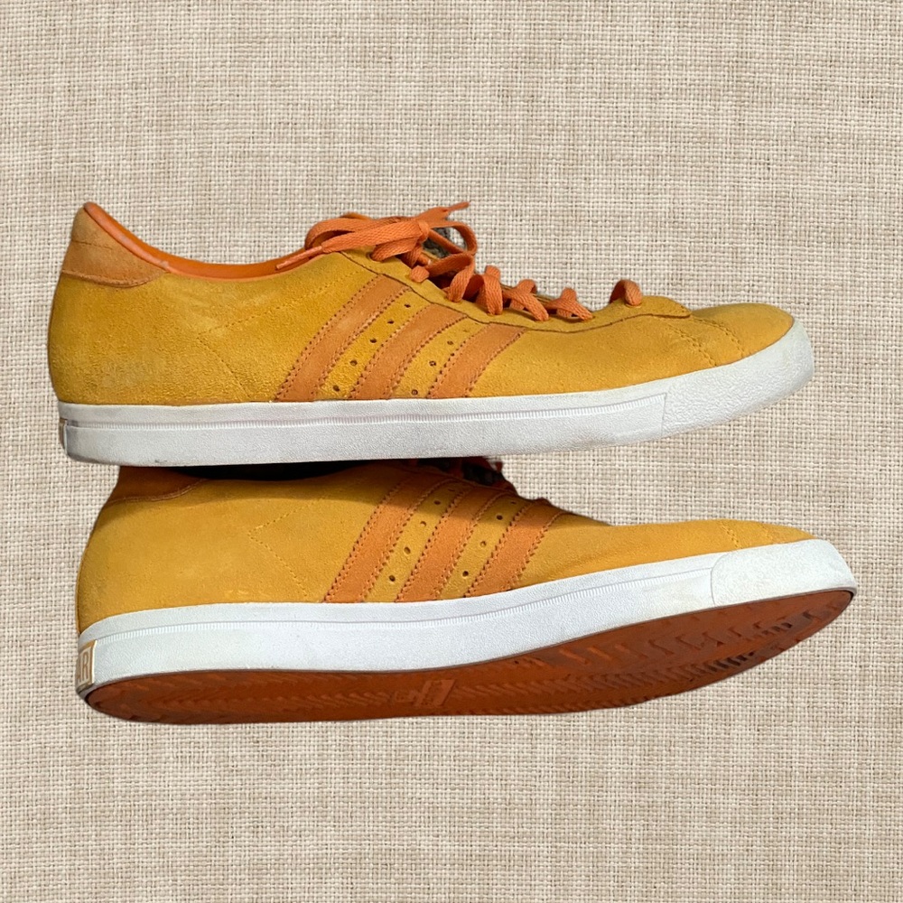 Men’s Suede Mustard Yellow Sneakers, “Green Star” - Size 11.5 US